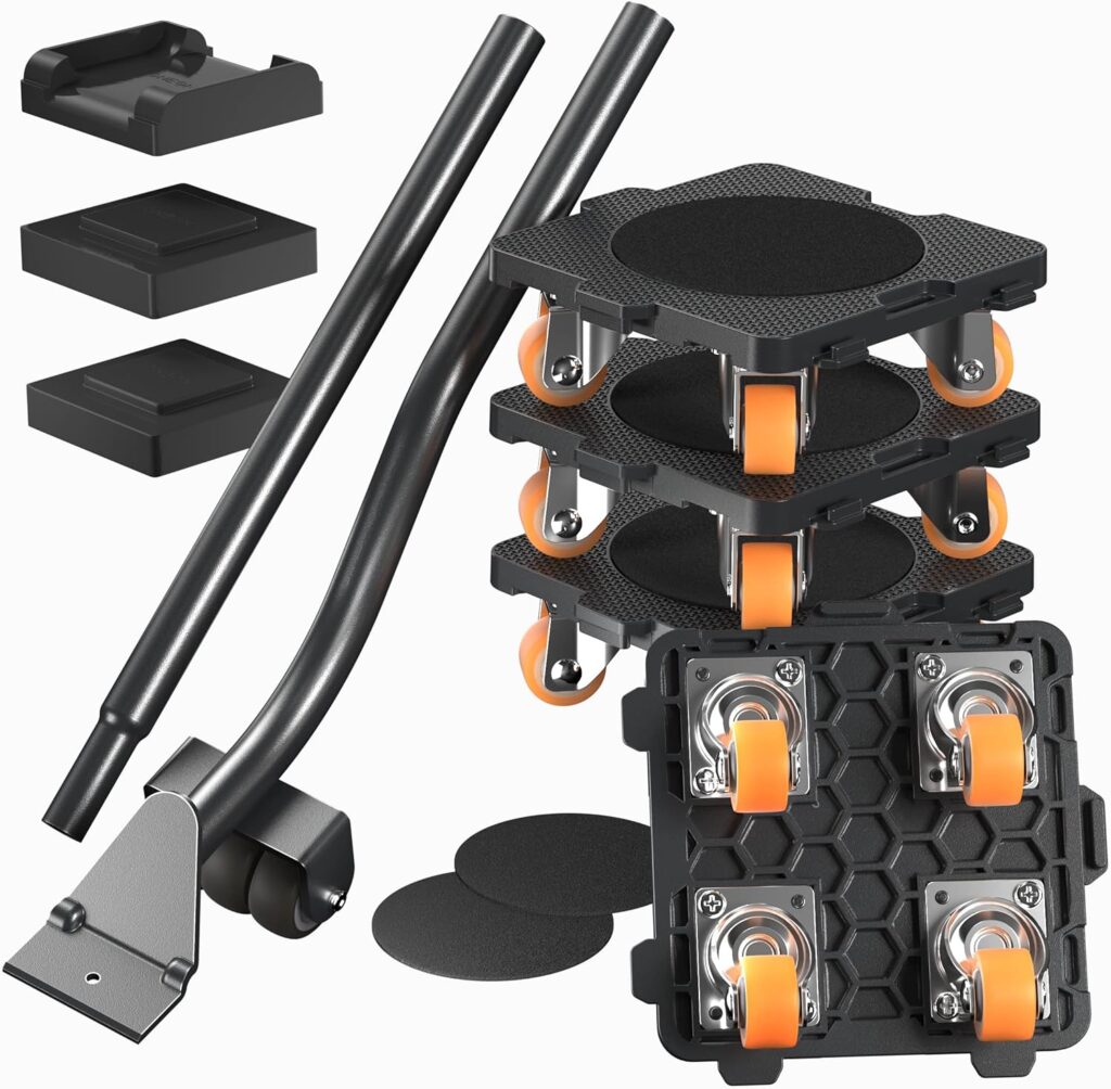 ONEON Furniture Movers with Wheels Lifter Set, 360° Rotation Wheels Furniture Mover Dolly, 880 Lbs Capacity, for Moving Heavy Furniture, Refrigerator, Sofa, Cabinet