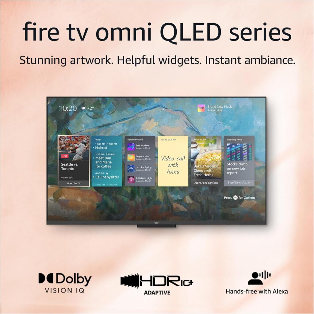 Amazon Fire TV 50 Omni QLED Series 4K UHD smart TV, Dolby Vision IQ, Fire TV Ambient Experience, local dimming, hands-free with Alexa