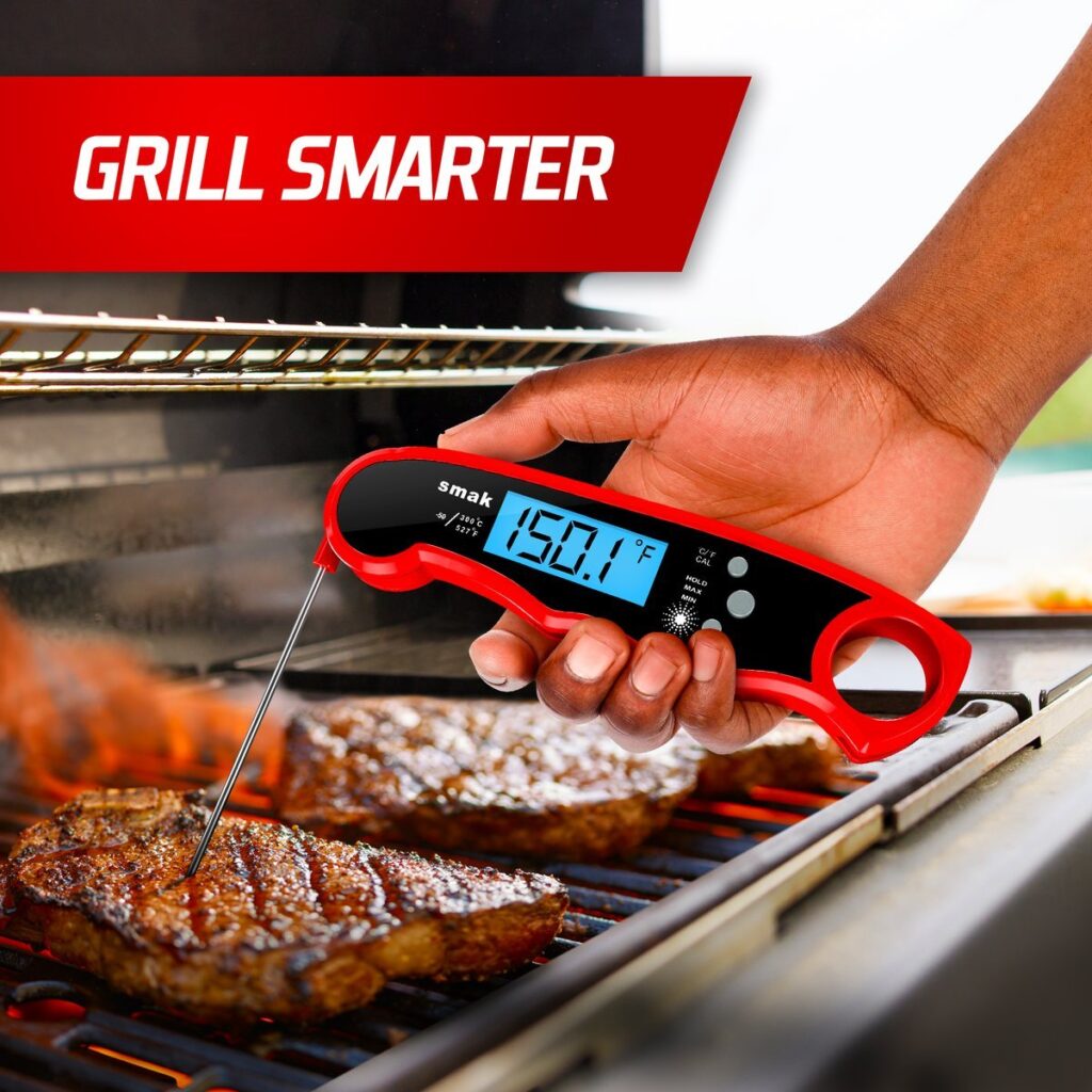 Digital Instant Read Meat Thermometer - Waterproof Kitchen Food Cooking Super Fast Thermometer Electric Probe with Backlight LCD - Best for BBQ Grilling Smoker Baking Turkey